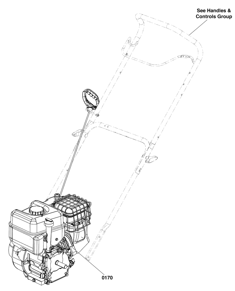 Engine Group Diagram and Parts List for 1022 1697143-01 Simplicity Snow Blower