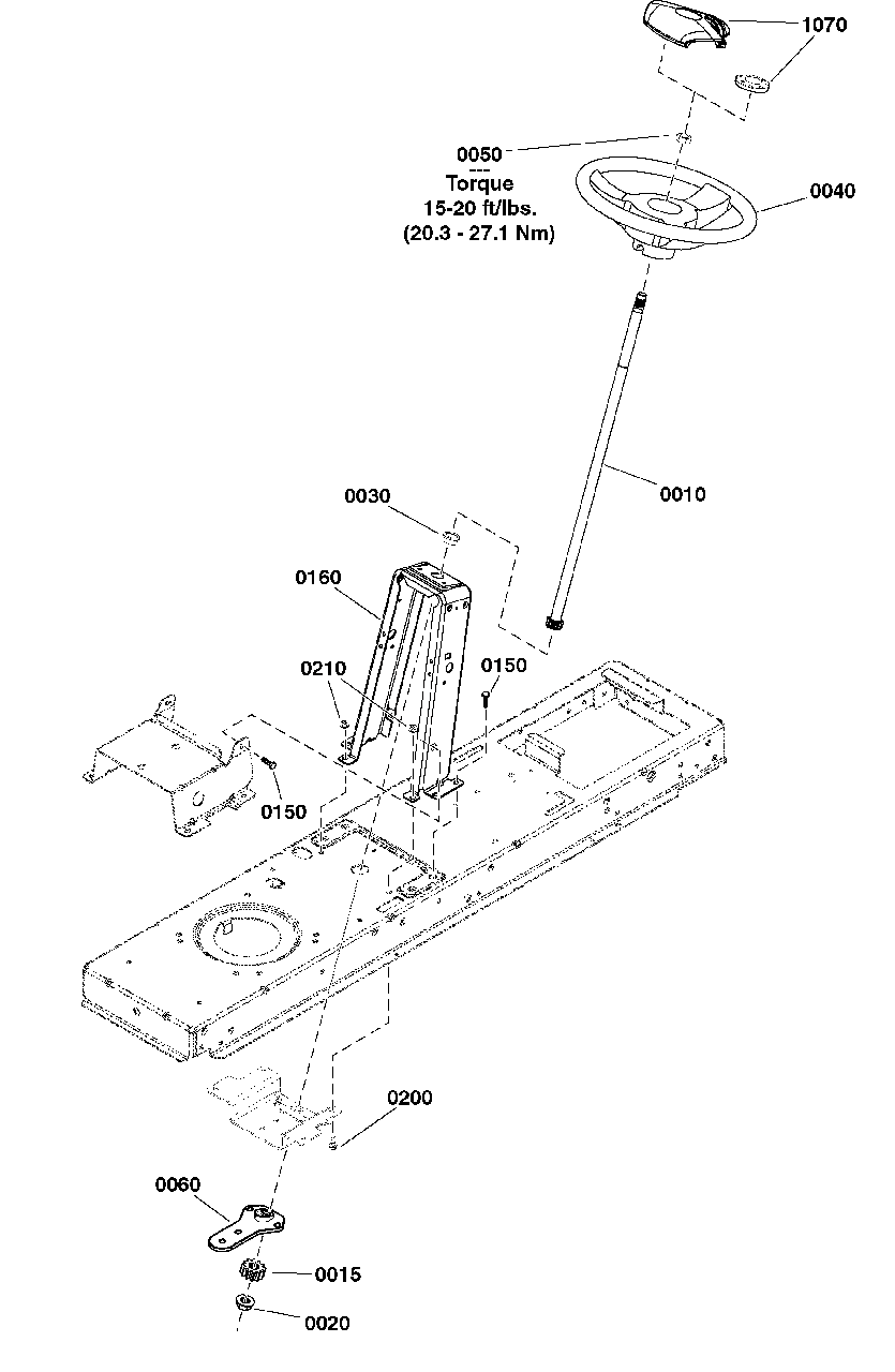 Steering Group Diagram and Parts List for 2691668-02  Simplicity Lawn Tractor