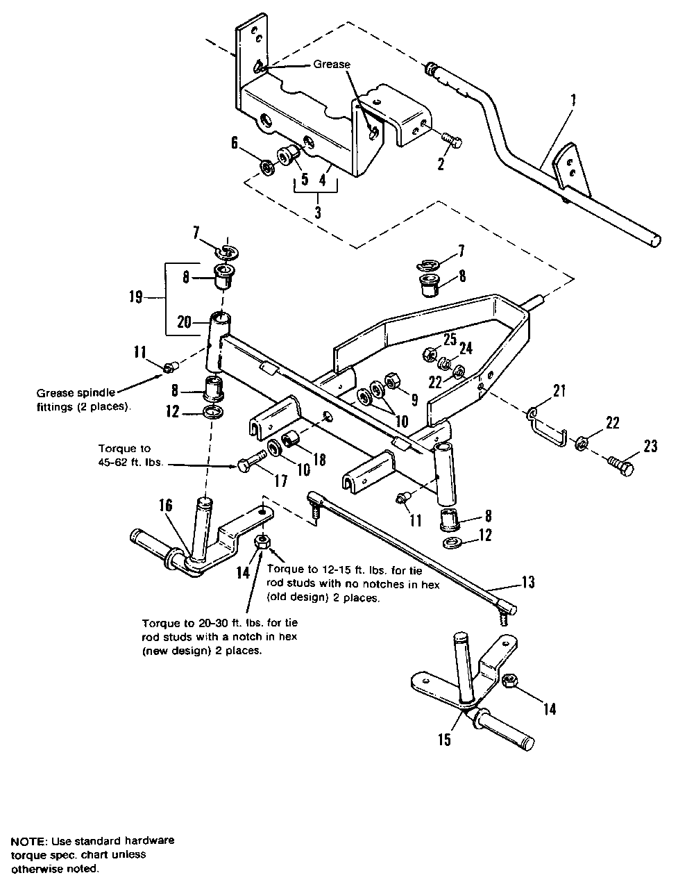 Front Axle Group Diagram and Parts List for 5116 1690684 Simplicity Lawn Tractor