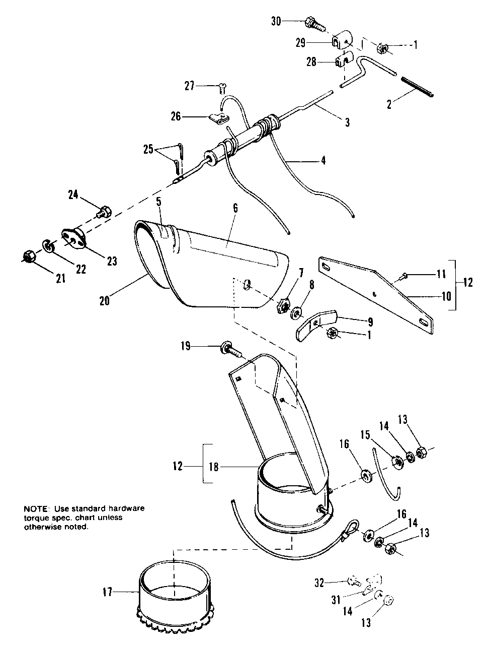 Spout Group Diagram and Parts List for 1005 1690209 Simplicity Snow Blower