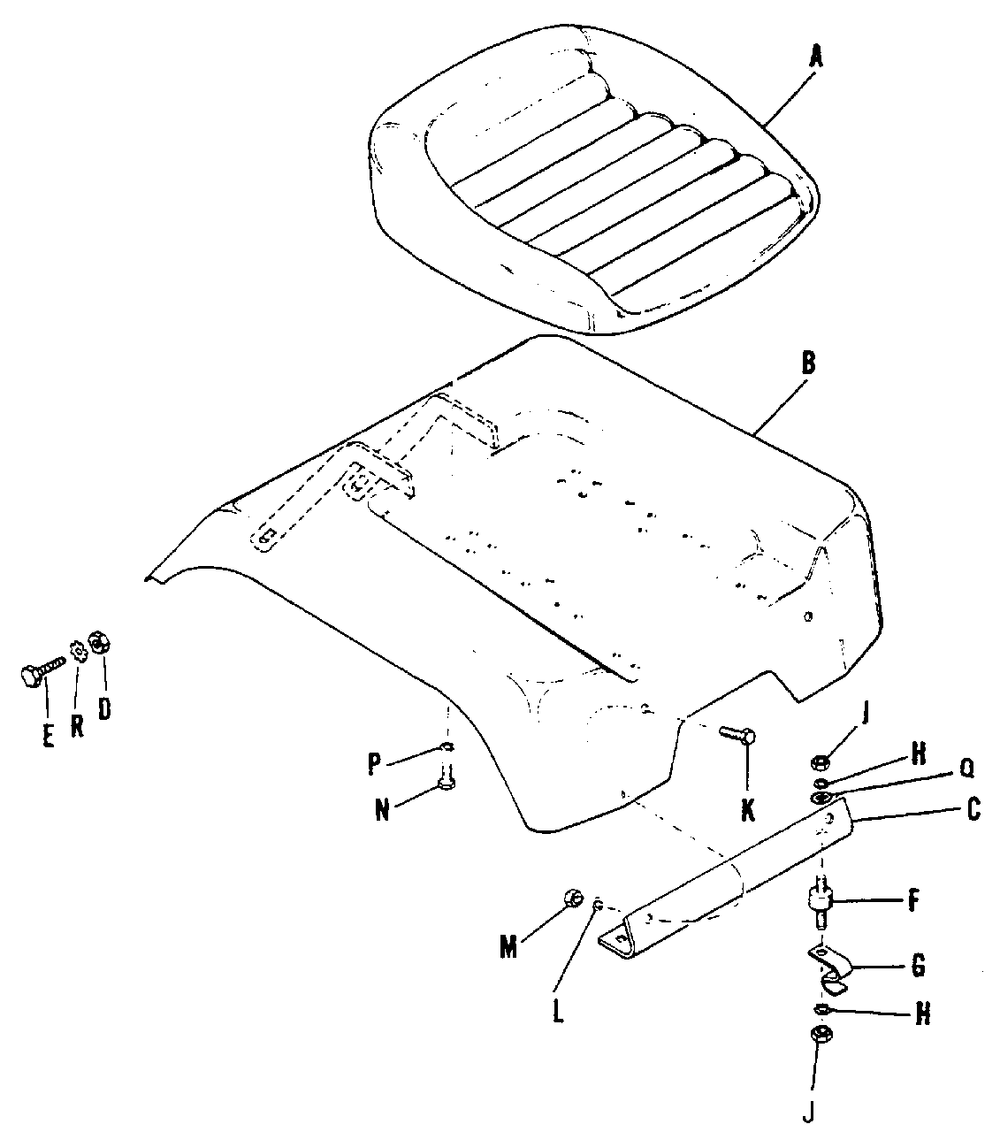 Seat And Fenders - Mfg. Nos. 990432 Thru 990569 Diagram and Parts List for 3210V 990569 Simplicity Lawn Tractor
