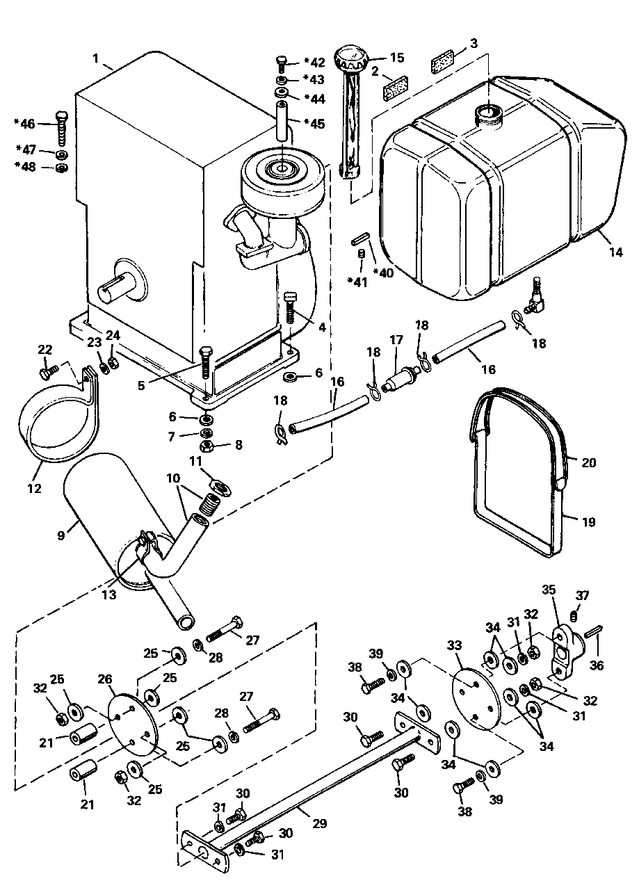 7010-7016-7016h Engine And Drive Shaft Diagram and Parts List for 7010 1690018 Simplicity Lawn Tractor