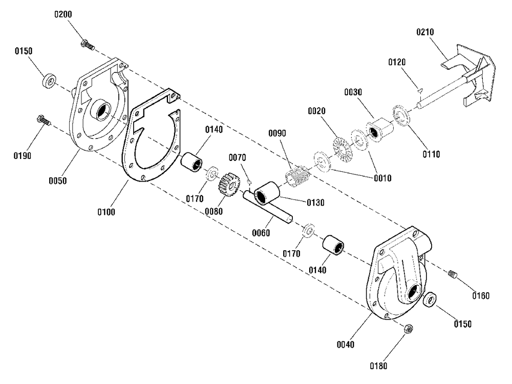 Gear Case Assembly - Medium Duty (1739656) Diagram and Parts List for L1226E 1695660 Simplicity Snow Blower