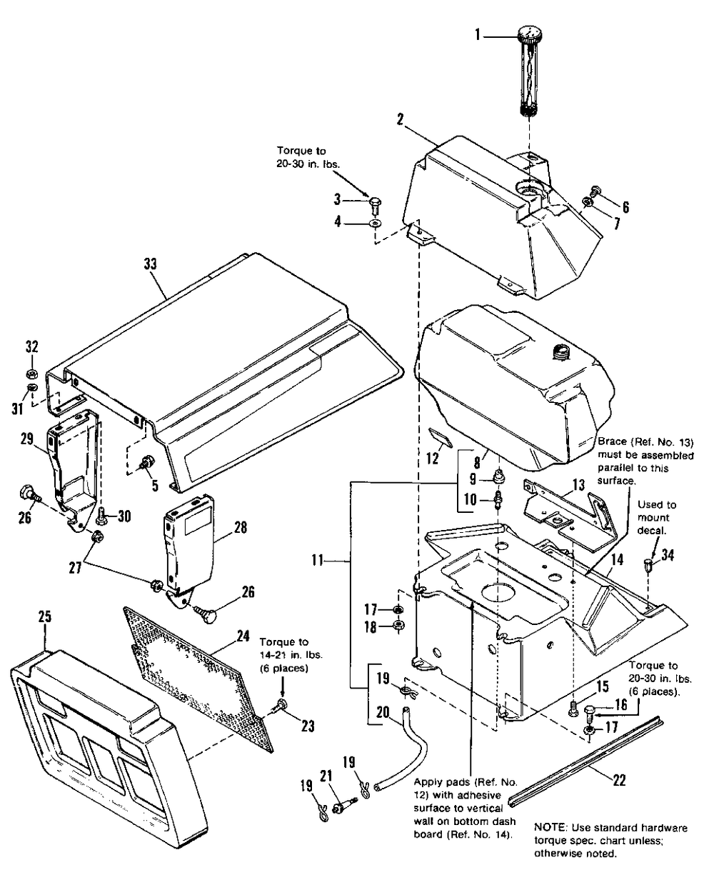 Hood, Grille And Dash Group Diagram and Parts List for 4211H 1690913 Simplicity Lawn Tractor