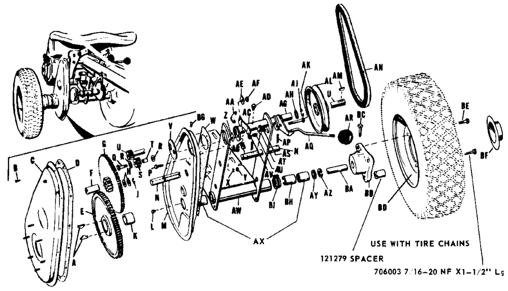 Transmission Assembly-Model 400 Diagram and Parts List for 400 990234 Simplicity Lawn Tractor
