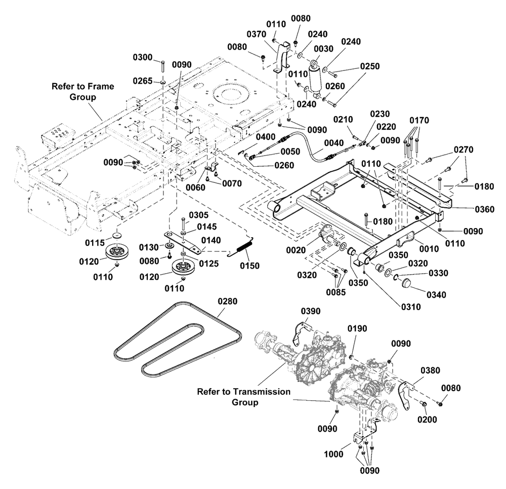 Rear Suspension Group Diagram and Parts List for 2691952-01  Simplicity Lawn Tractor