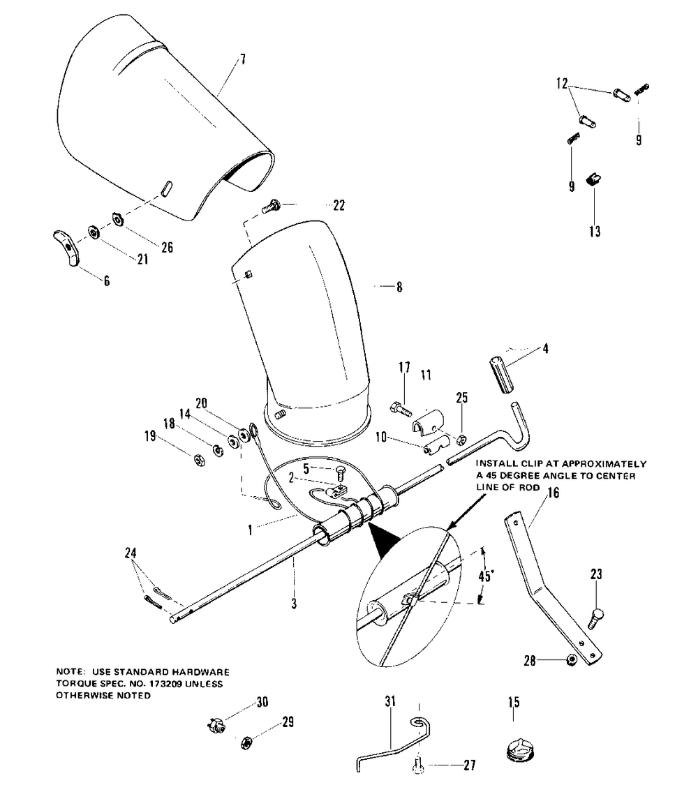Spout And Misc. Group Diagram and Parts List for 1690169  Simplicity Lawn Tractor Accessories