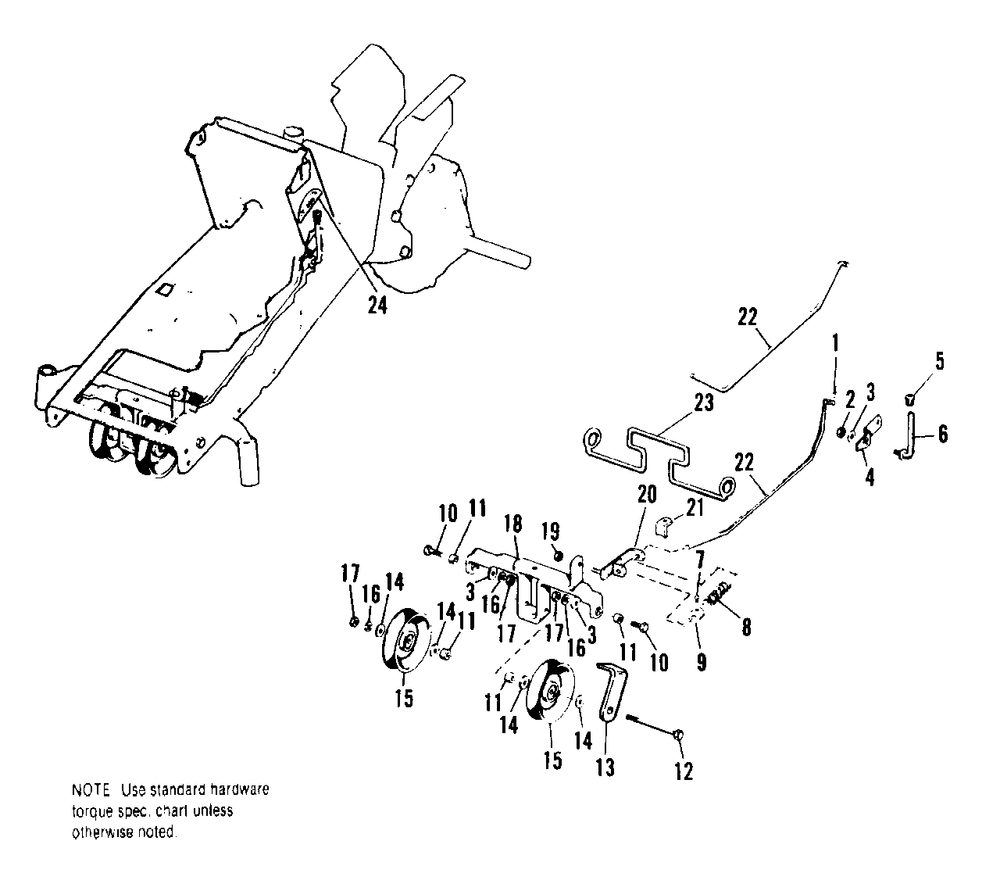 Power Take Off Group Diagram and Parts List for 535 990647 Simplicity Lawn Tractor
