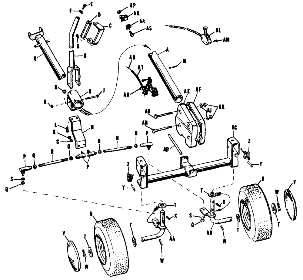Front Axle And Front Support-Model 575 Diagram and Parts List for 575 990154 Simplicity Lawn Tractor