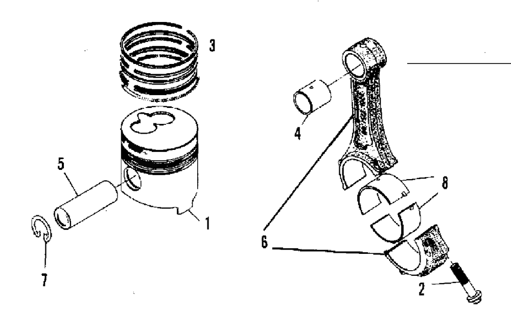 Piston And Connecting Rod Group (3486i07) Diagram and Parts List for 9528 2097173 Simplicity Lawn Tractor