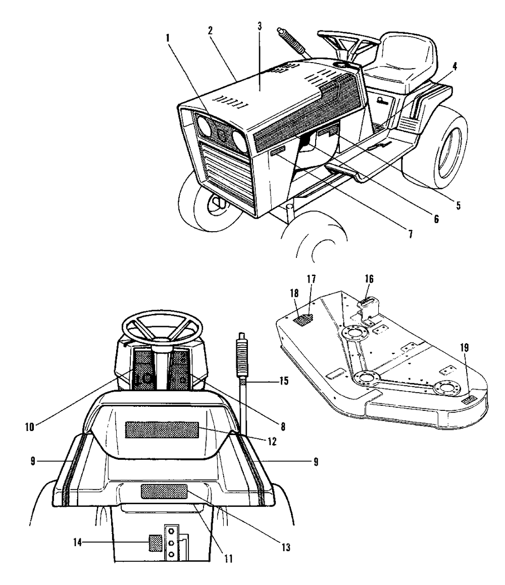Decal Group Diagram and Parts List for 6211 1690682 Simplicity Lawn Tractor