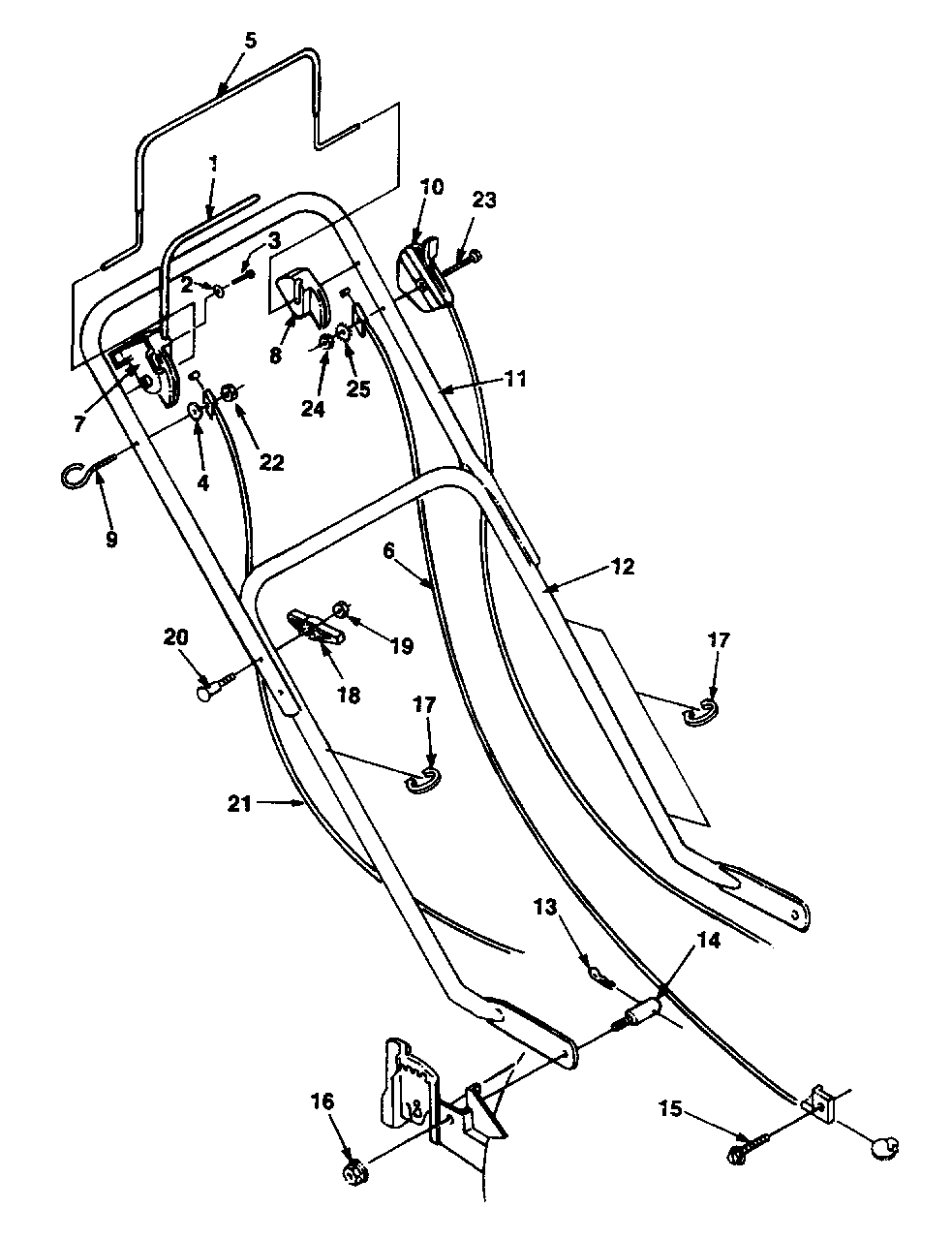 Handles And Controls Group Diagram and Parts List for 1520PP 1691726 Simplicity Lawn Mower