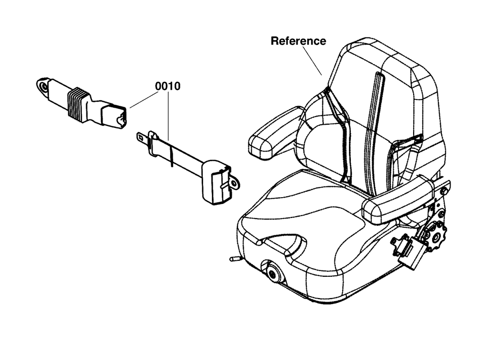 Seat Belt Diagram and Parts List for 5105137YP  Simplicity Lawn Tractor Accessories
