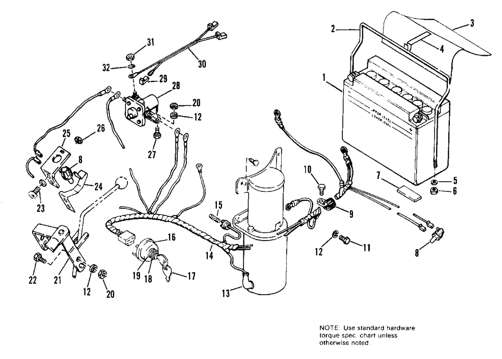 Electric Start Group Diagram and Parts List for 648 990899 Simplicity Lawn Tractor