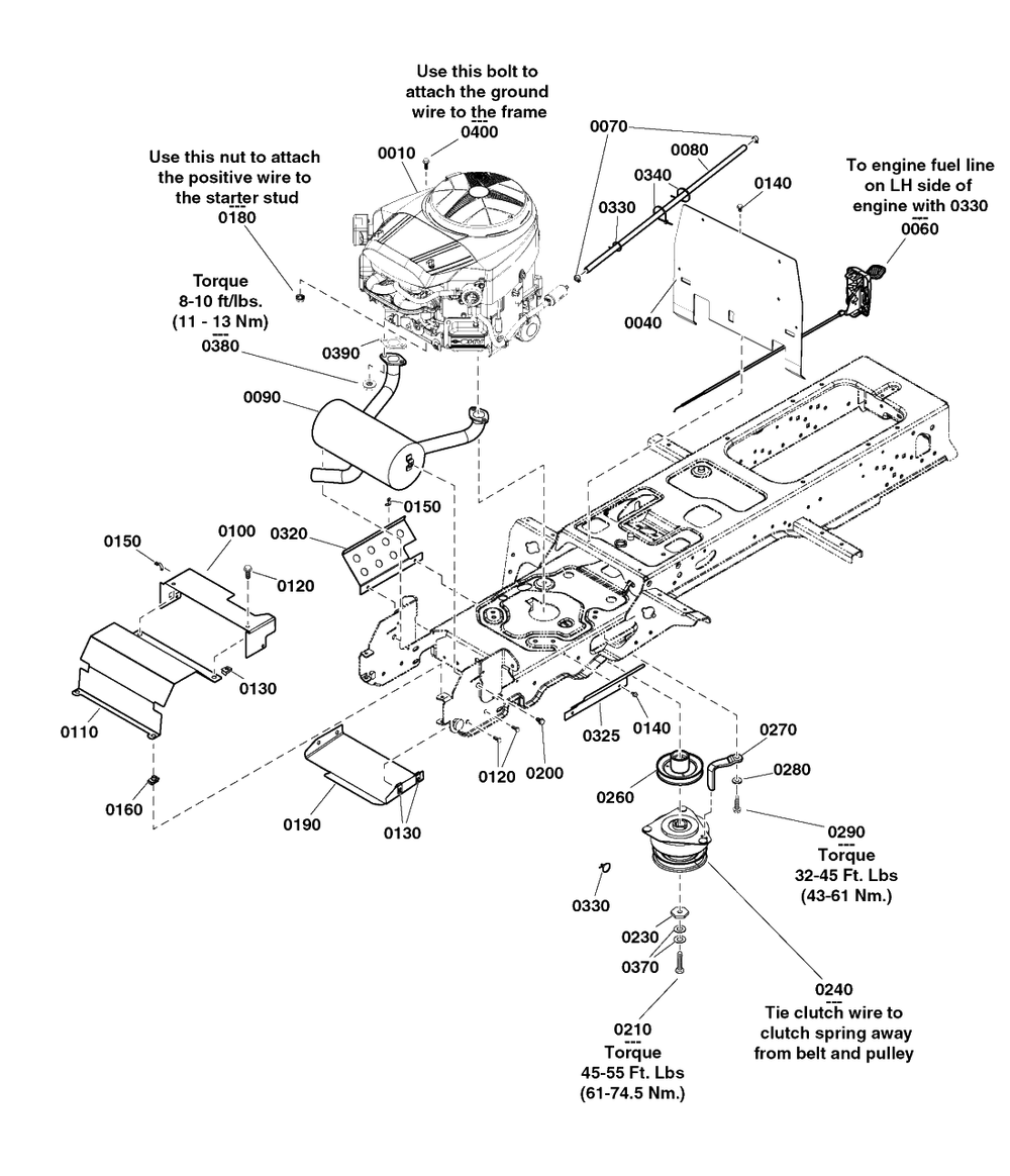Engine Group - 25 Gross Hp Briggs And Stratton Diagram and Parts List for 2691676-01  Simplicity Lawn Tractor