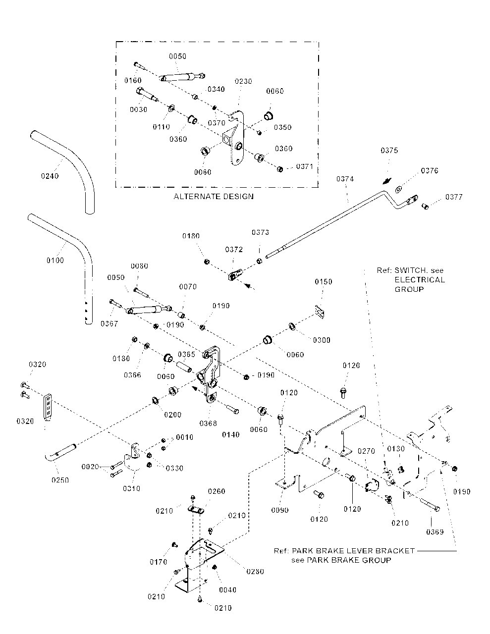 Control Group, Lh (7502144dev) Diagram and Parts List for ZT27460 7800768-00 Simplicity Lawn Tractor