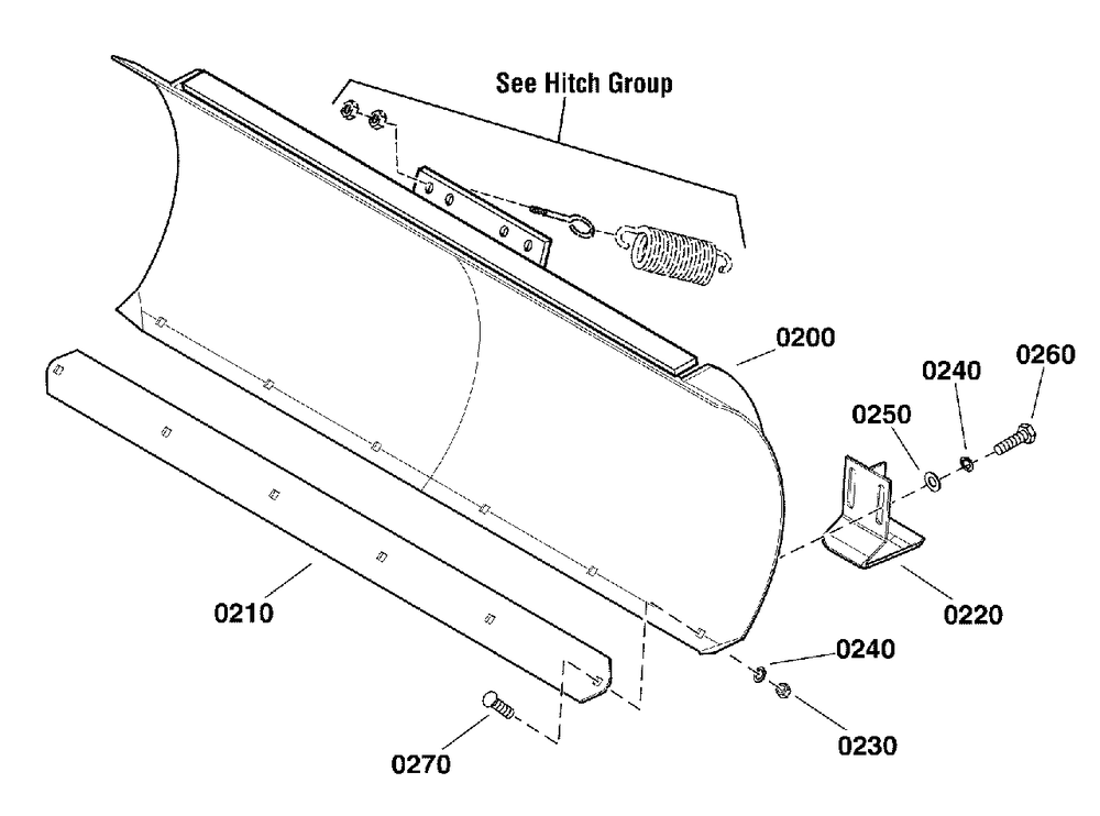 Dozer Blade (2986340) Diagram and Parts List for 1697136-00  Simplicity Lawn Tractor Accessories