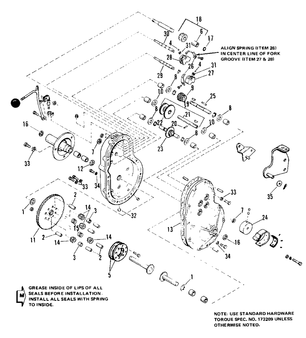 Transmission Group (6008 And 6011) Diagram and Parts List for 6008 1690315 Simplicity Lawn Tractor