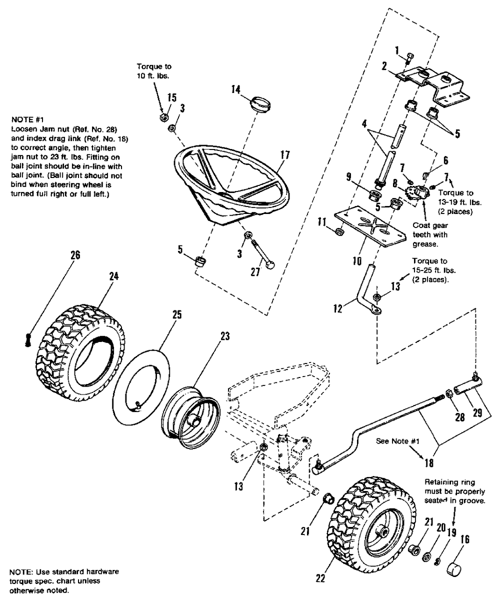 Steering Group - Later Models Diagram and Parts List for 6216 1690930 Simplicity Lawn Tractor