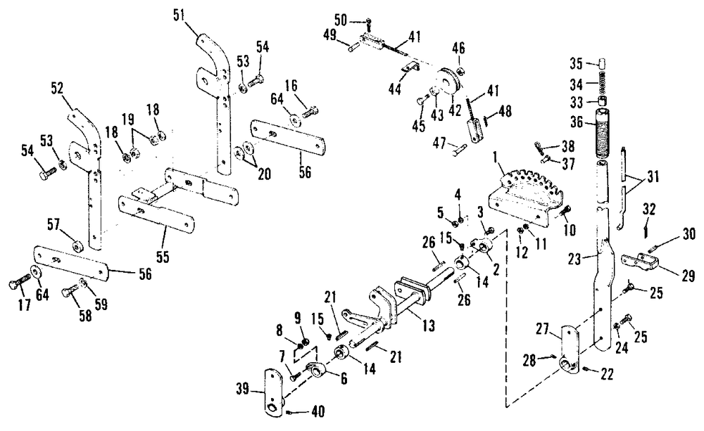 Rear Lift Draw Bar Group Diagram and Parts List for 3410S 990756 Simplicity Lawn Tractor