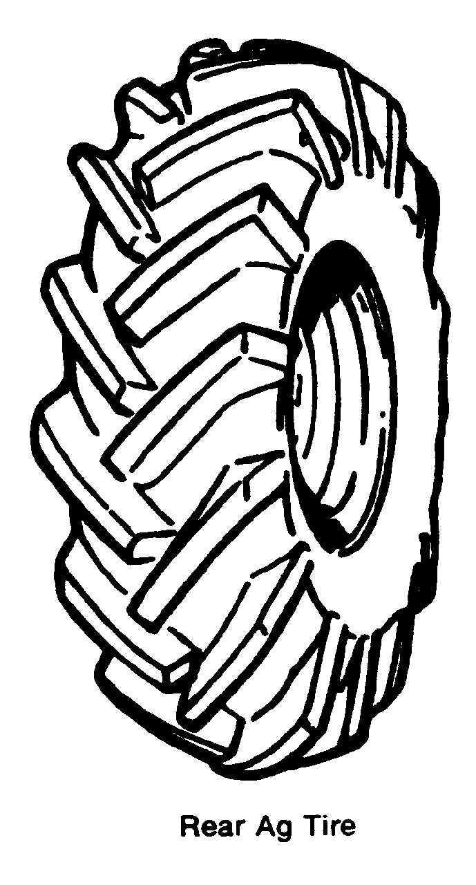 Rear Agricultural Tires Diagram and Parts List for 7116H 1690578 Simplicity Lawn Tractor