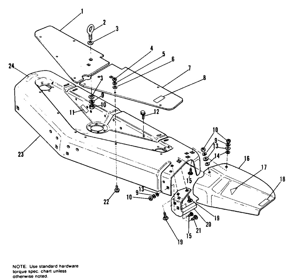 42-Inch Mower Deck Group Diagram and Parts List for 7010 1690018 Simplicity Lawn Tractor