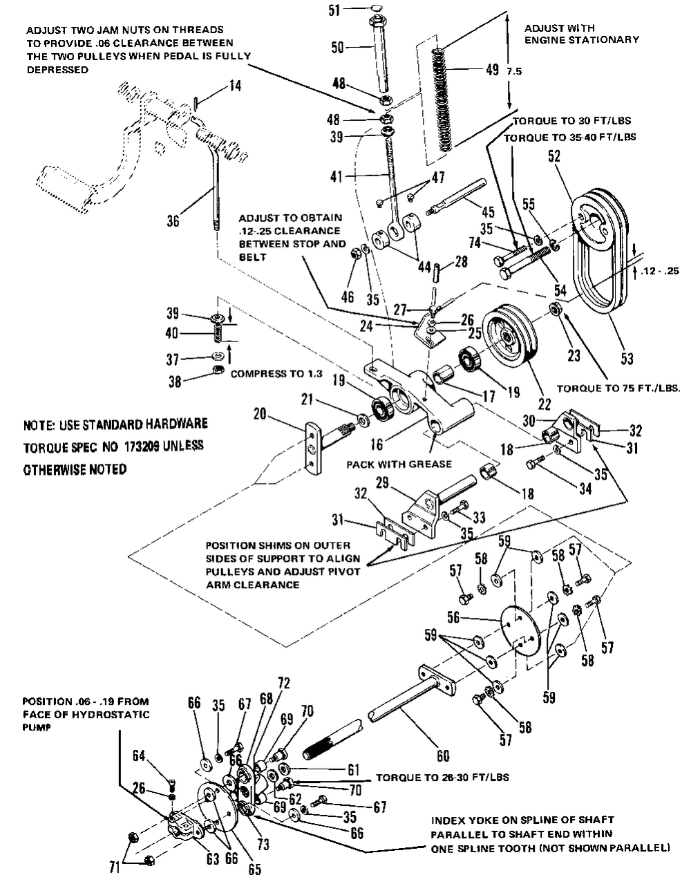 Main Drive And Brake Lever Group - Diagram 2 Diagram and Parts List for 9020 1690283 Simplicity Lawn Tractor