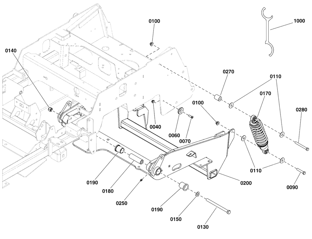 Rear Suspension Group Diagram and Parts List for 5901779  Simplicity Lawn Tractor