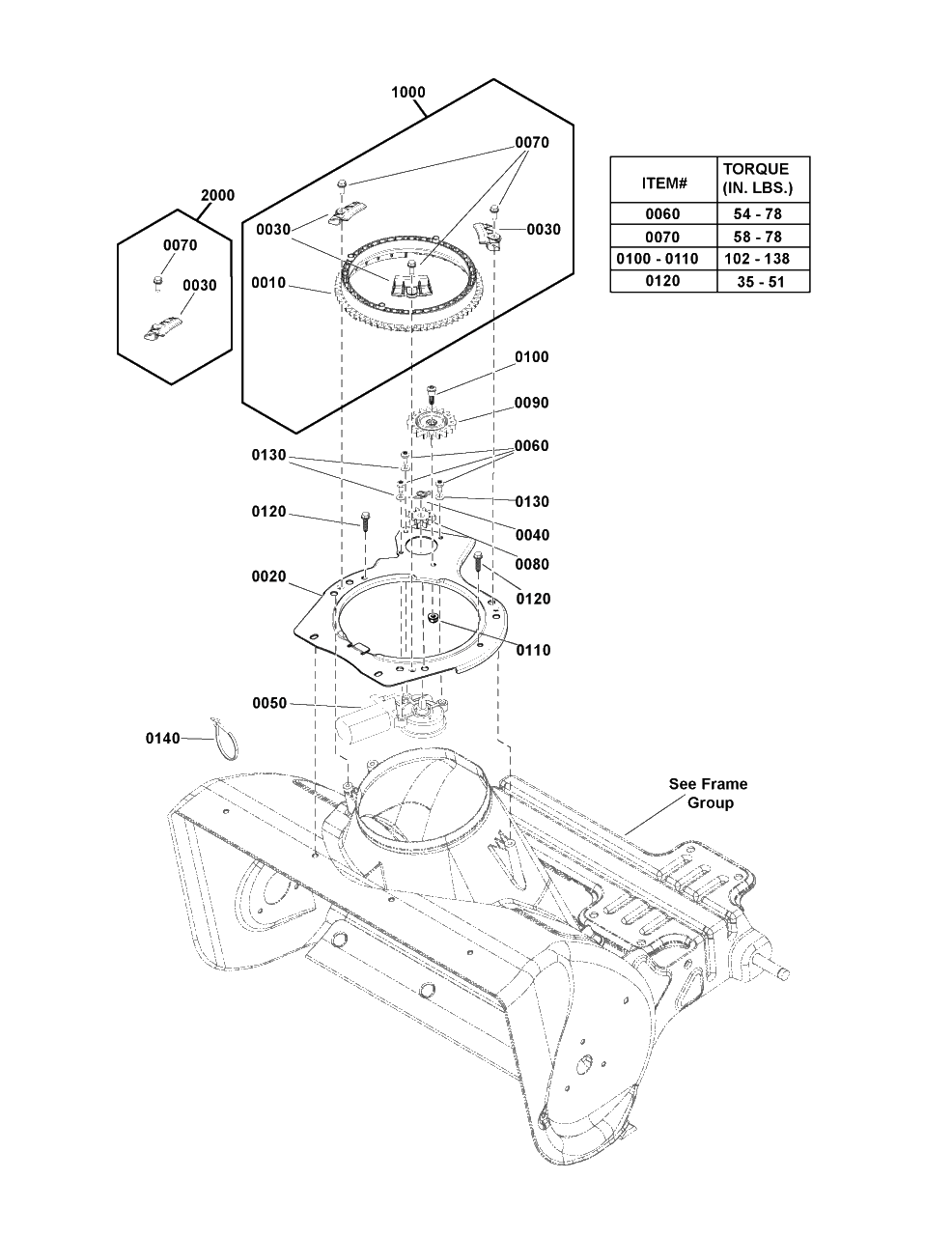 Chute Rotation Group - Electric Diagram and Parts List for 1022EE (1697295-00)(2020) Simplicity Snow Blower
