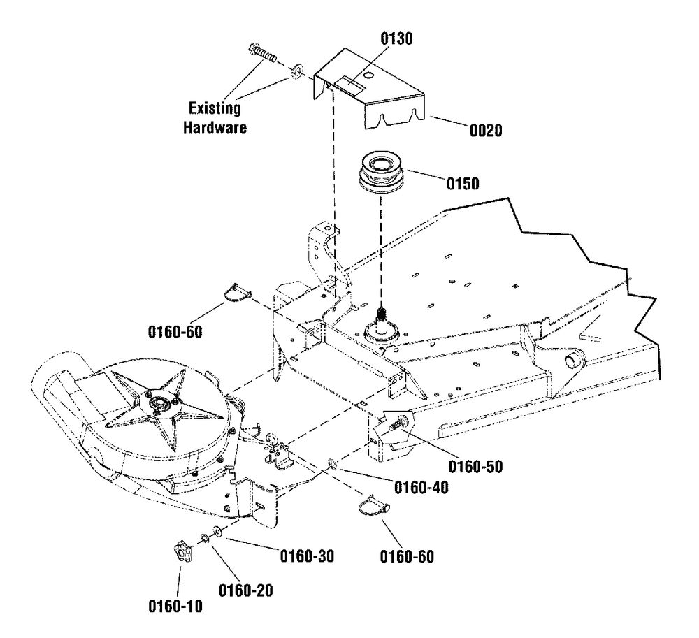 Turbo Mounting Group Diagram and Parts List for 1696783-01  Simplicity Lawn Tractor Accessories