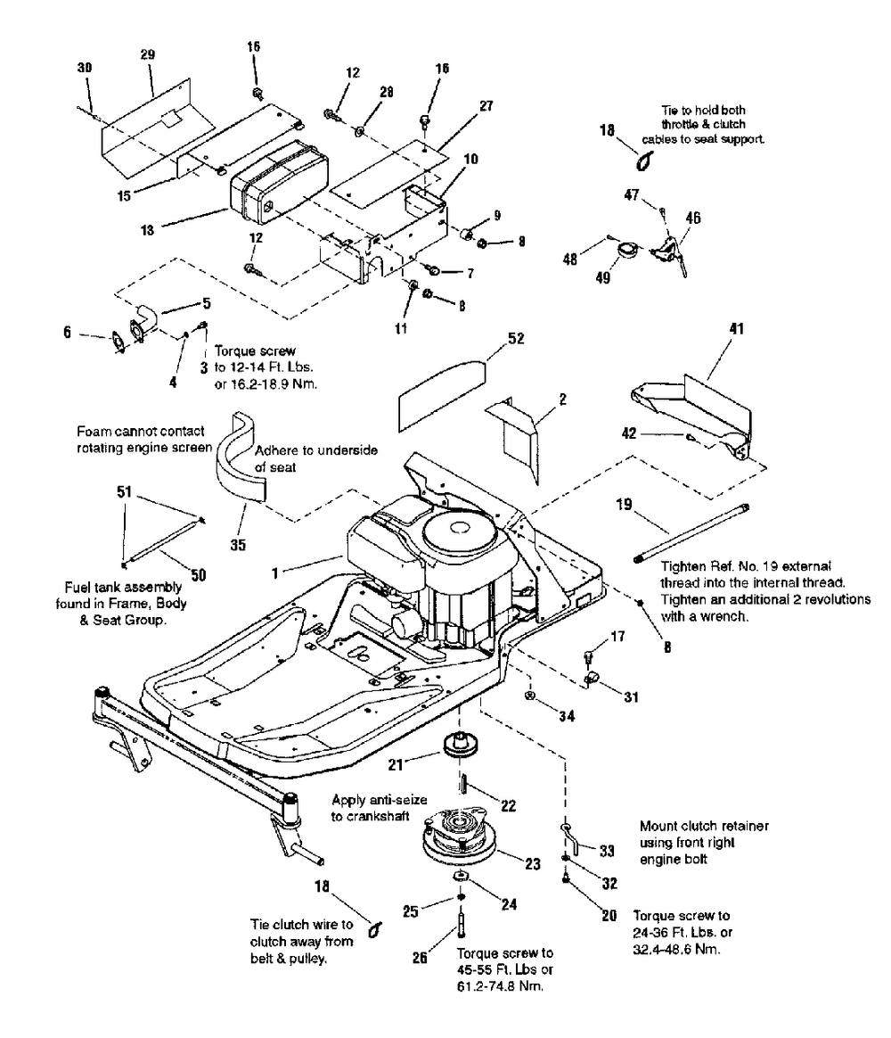 Engine Group, 21 Hp B&s, Els-Zt Diagram and Parts List for ZT2142 7800612 Simplicity Lawn Tractor