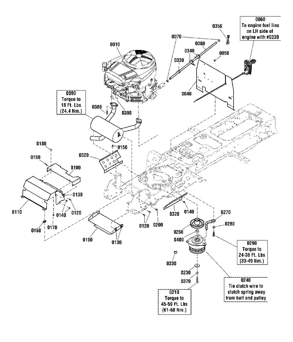 Engine Group - 22 And 25 Gross Hp Briggs And Stratton Diagram and Parts List for 2691334-03  Simplicity Lawn Tractor