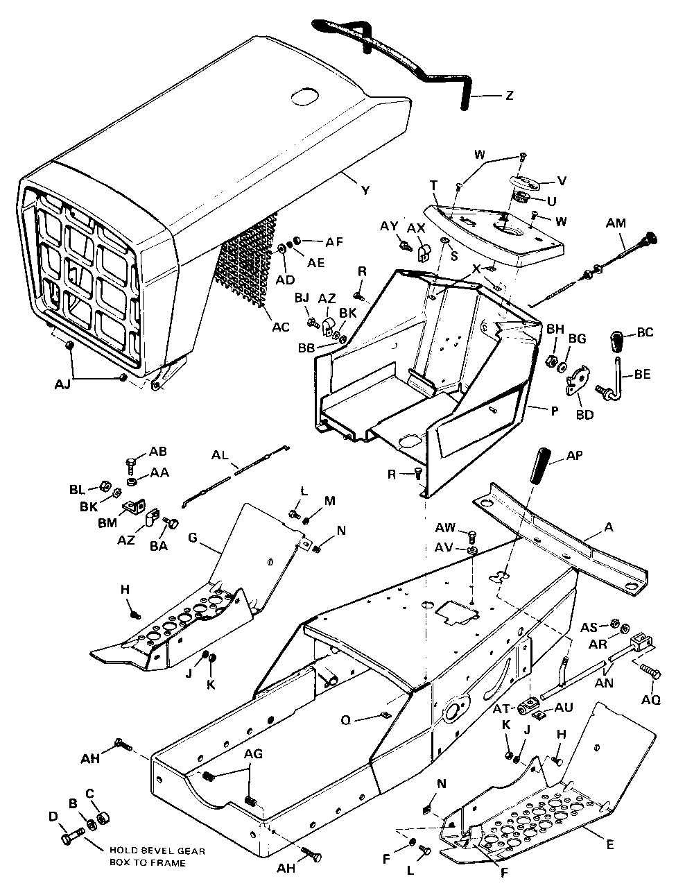 Frame, Hood, Grill, And Inst. Panel Diagram and Parts List for 3310V 990653 Simplicity Lawn Tractor