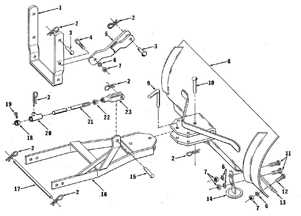 Dozer Blade Group - 42-Inch (3850i01) Diagram and Parts List for 1600143  Simplicity Lawn Tractor Accessories