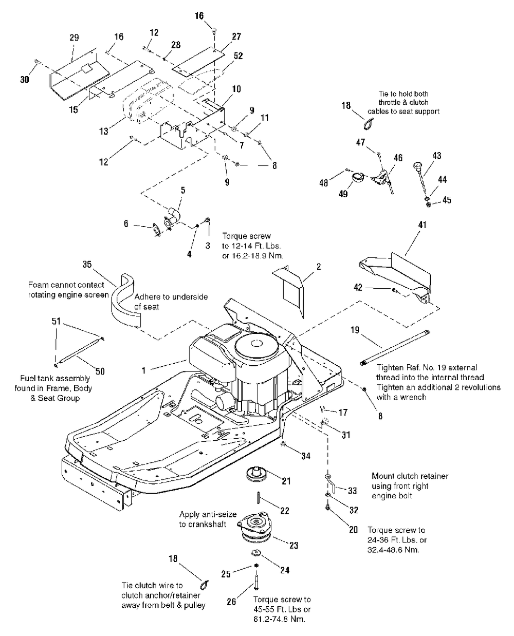 Engine Group - 18.5hp (7502273) Diagram and Parts List for 150Z 7800760 Simplicity Lawn Tractor