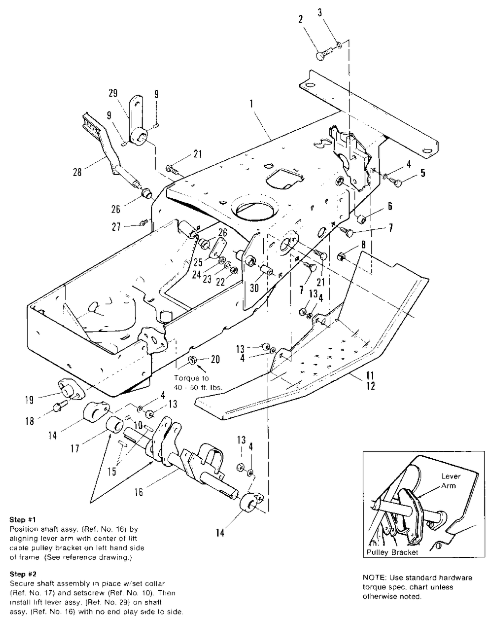 Frame And Footrest Group Diagram and Parts List for 7116 1691434 Simplicity Lawn Tractor