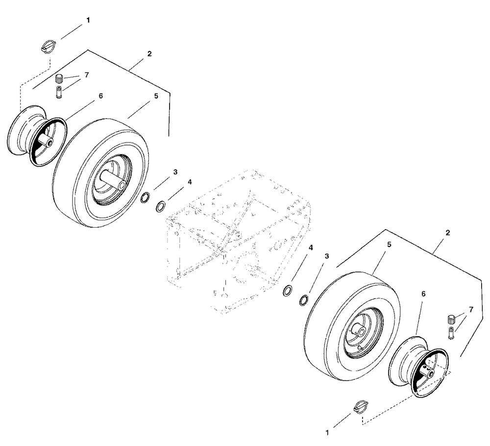 Wheel And Tire Group Diagram and Parts List for 924I 1695302 Simplicity Snow Blower