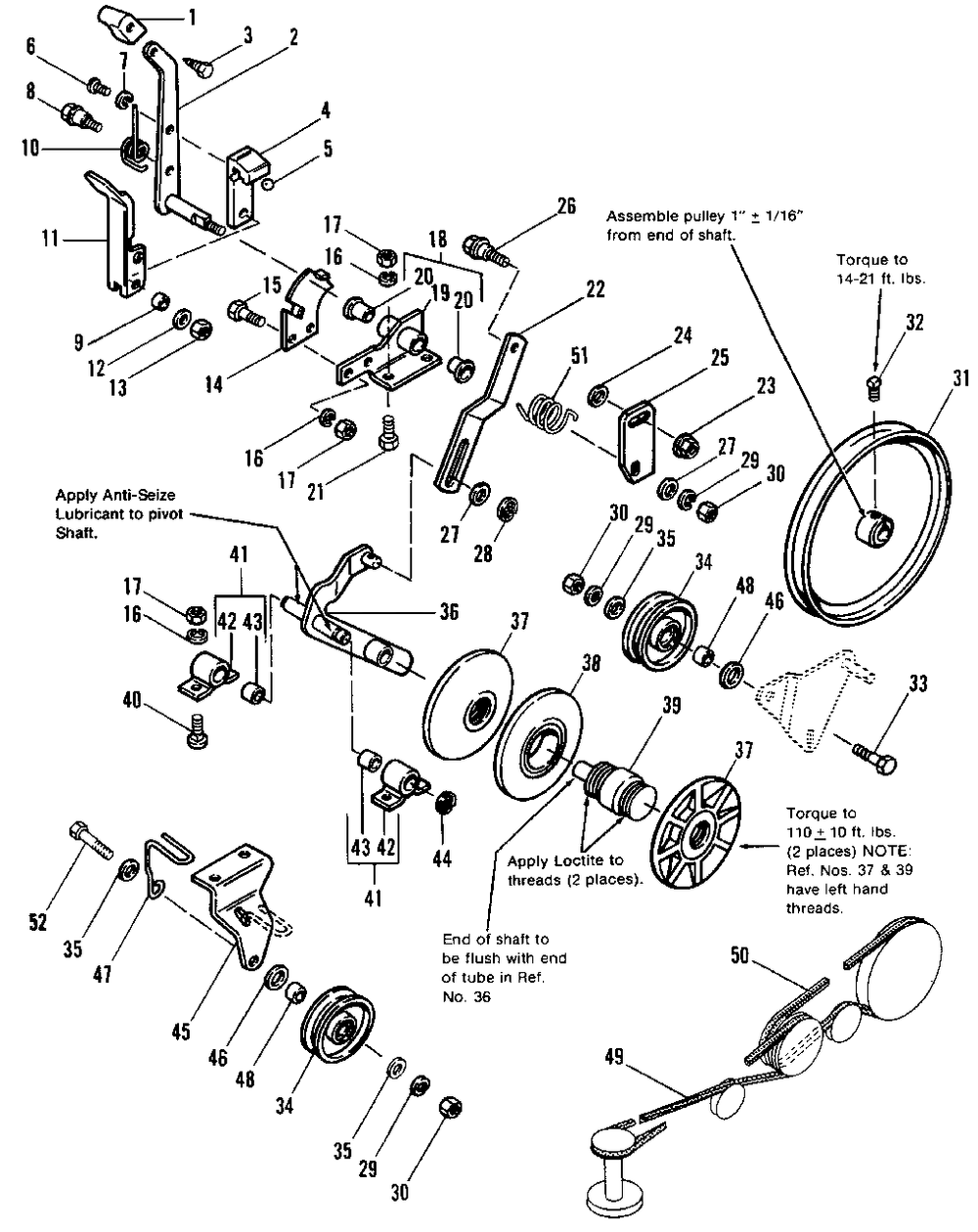 Linkage And Drive Group Diagram and Parts List for 6211 1690682 Simplicity Lawn Tractor