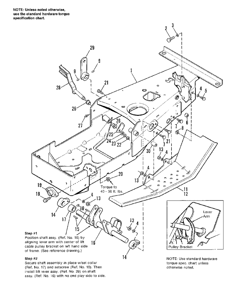 Frame And Footrest Group Diagram and Parts List for 918H 1693413 Simplicity Lawn Tractor