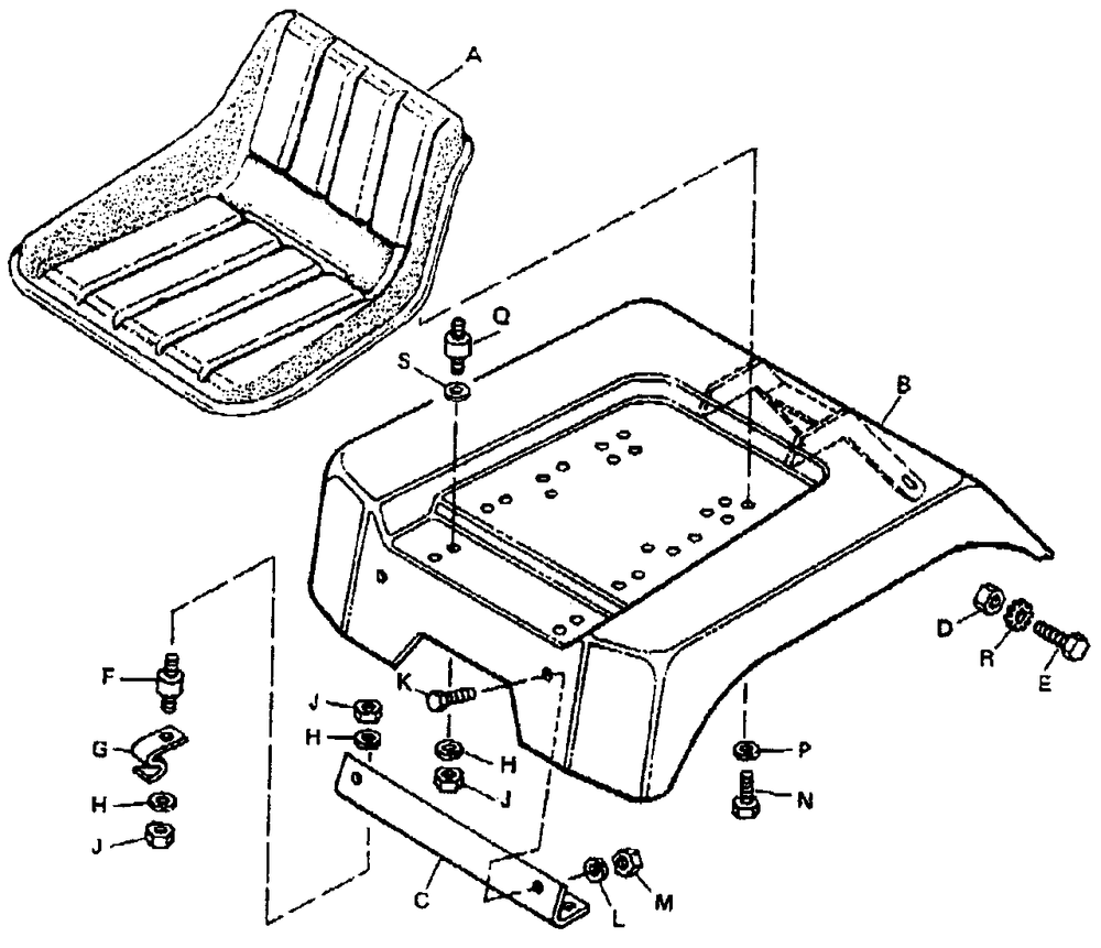 Seat And Fenders Diagram and Parts List for 3310V 990653 Simplicity Lawn Tractor