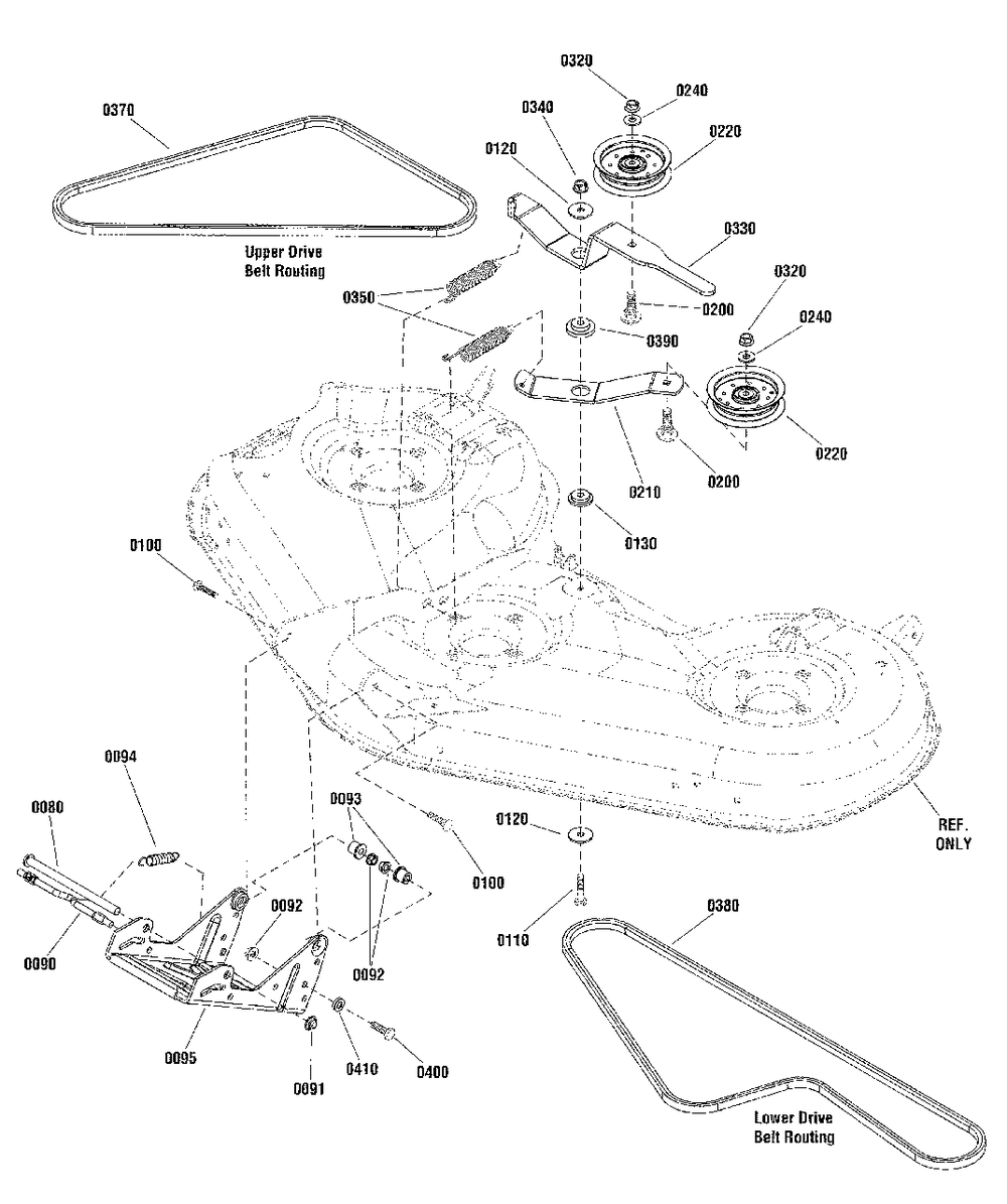 46-Inch And 52-Inch Mower Deck - Clutch And Support Group Diagram and Parts List for 1695768  Simplicity Lawn Tractor Accessories