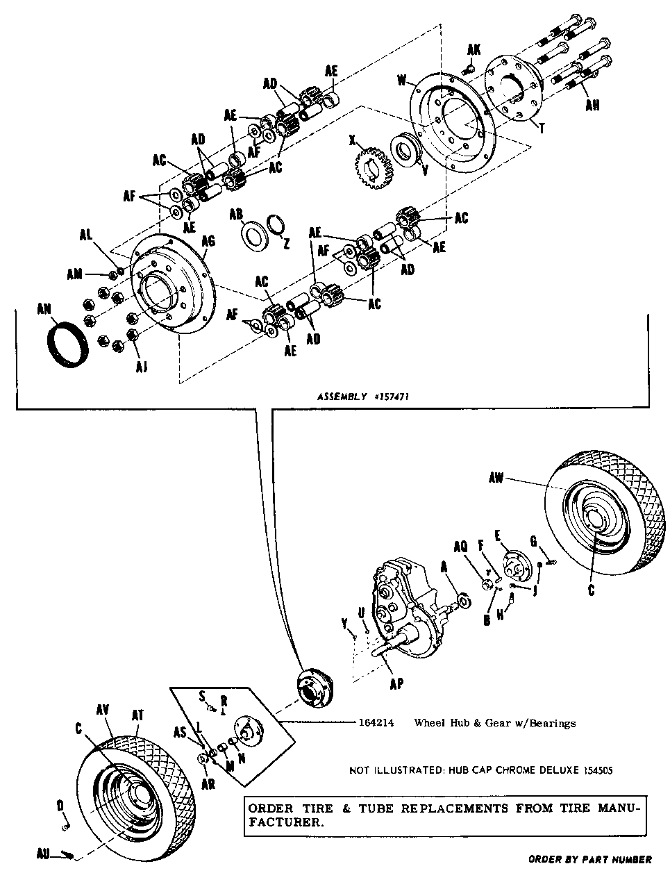 Rear Wheels And Axle Diagram and Parts List for 3112V 990495 Simplicity Lawn Tractor