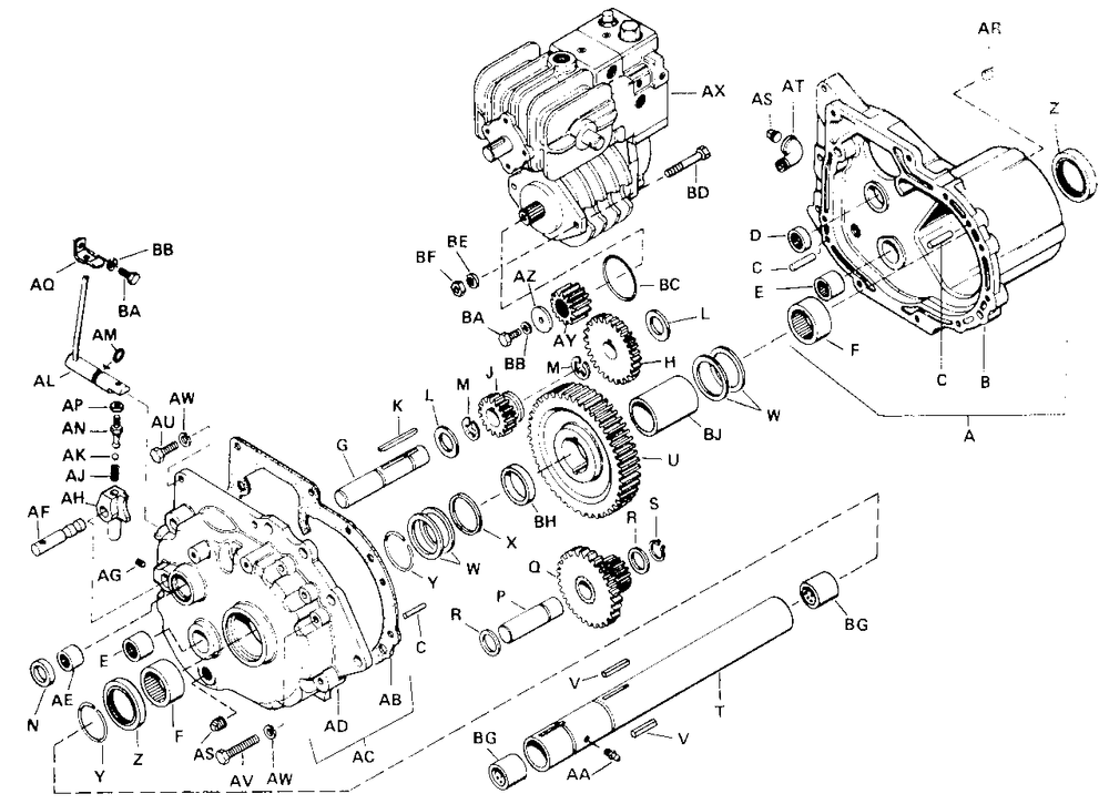 Transmission Group Diagram and Parts List for 3212H 990573 Simplicity Lawn Tractor