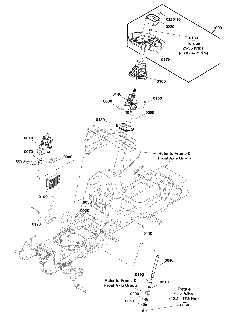 Steering Group - Power Steering With Tilt Diagram and Parts List for 2691677-00  Simplicity Lawn Tractor