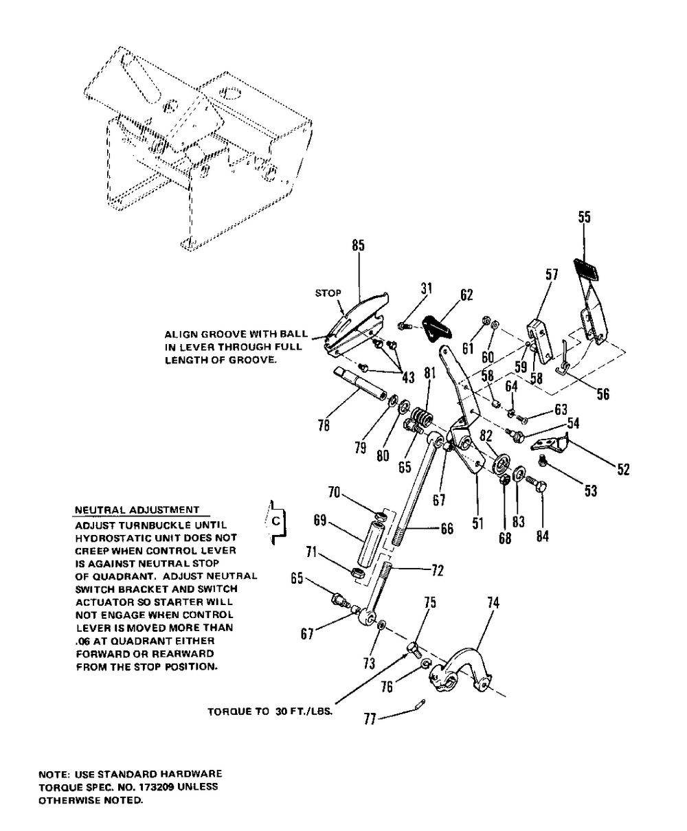 Steering And Control Group - Diagram 2 Diagram and Parts List for 9020 1690283 Simplicity Lawn Tractor