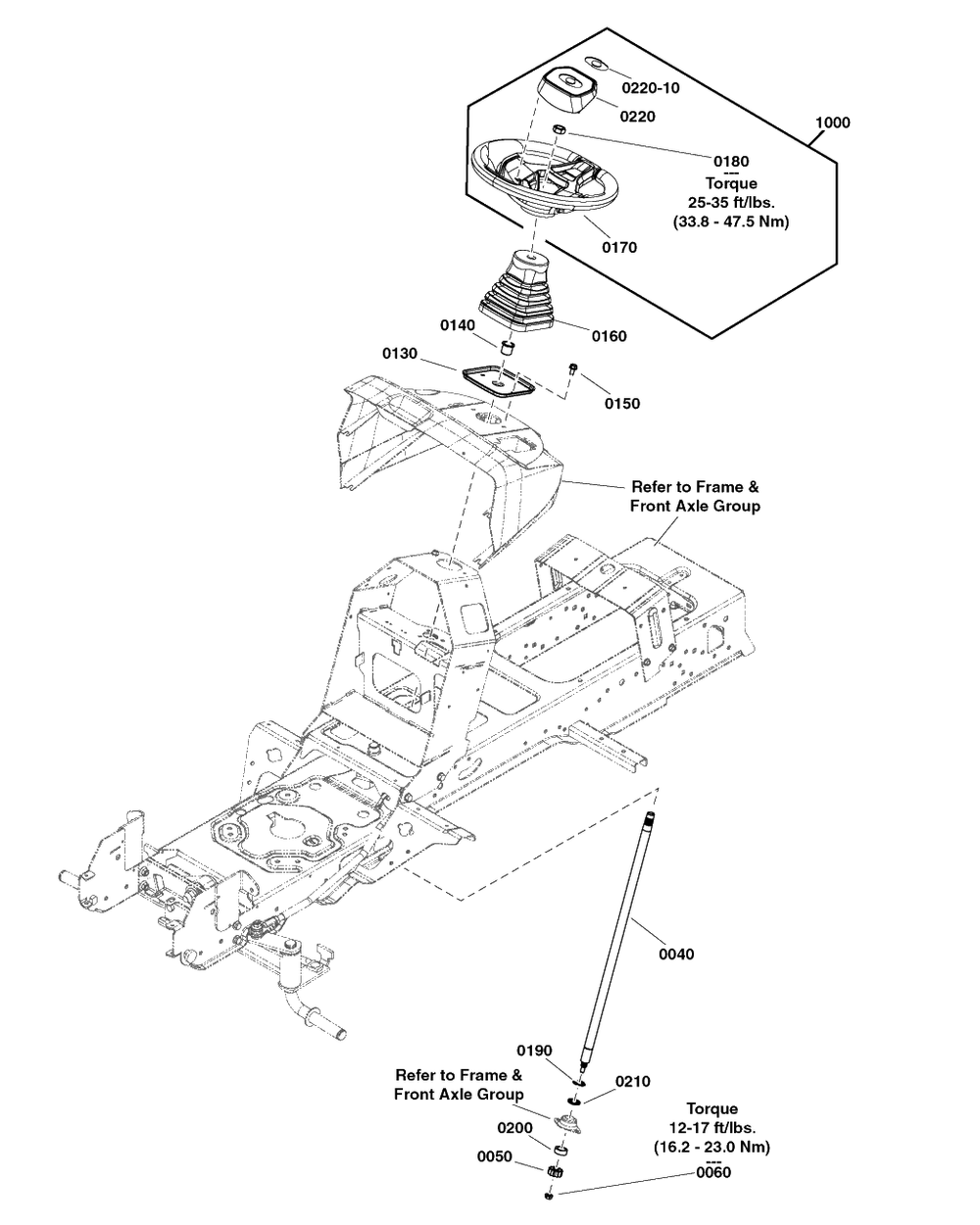 Steering Group - Manual Diagram and Parts List for 2691670-01  Simplicity Lawn Tractor