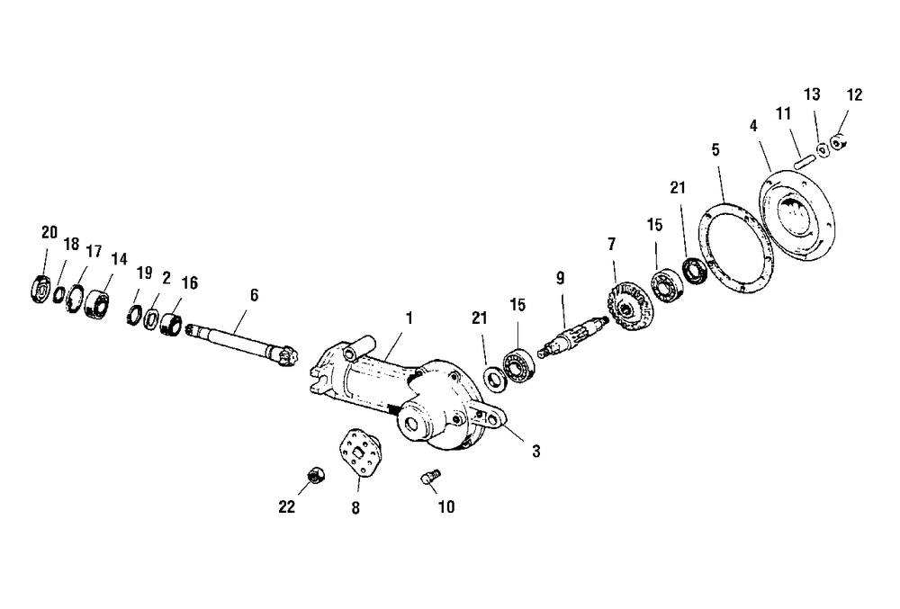 Tine Transmission Assembly Diagram and Parts List for 821RT 1693207 Simplicity Tiller