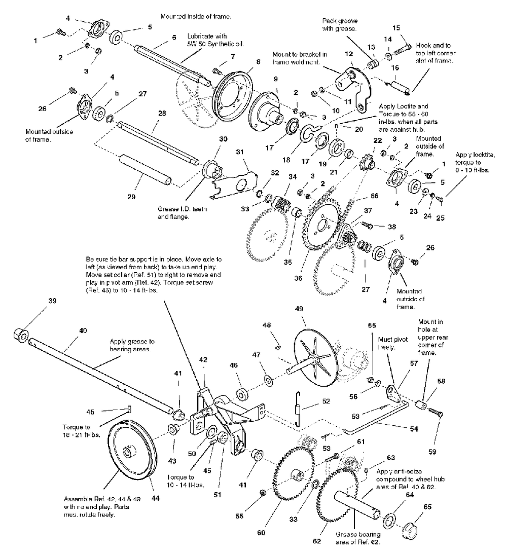 Traction Drive Group Diagram and Parts List for 1180E 1694244 Simplicity Snow Blower