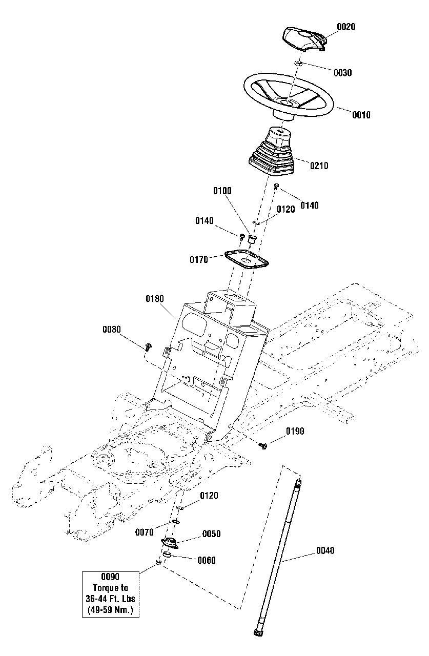 Steering Group - Manual Diagram and Parts List for 2691336-05  Simplicity Lawn Tractor