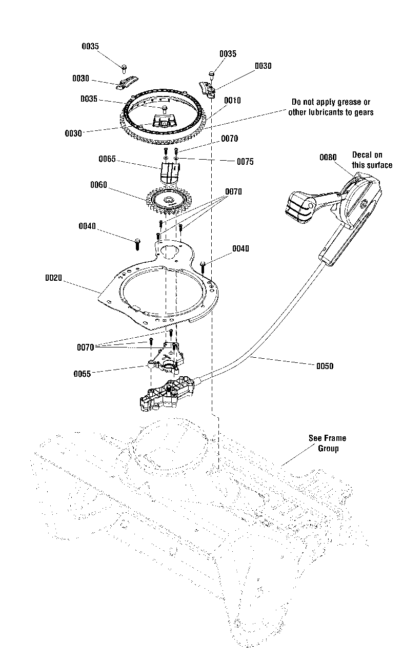 Chute Rotation Group - Remote Diagram and Parts List for 1022EX 1696726-00 Simplicity Snow Blower
